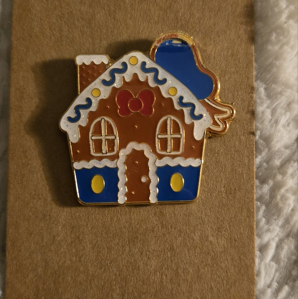 Disney Gingerbread House Pin - Brown, Blue, Red